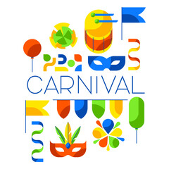 Carnival party background. Mardi Gras illustration for traditional holiday or festival.