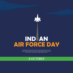 Free vector indian air force day poster design