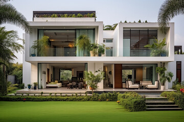 Customized Modern House Facades, Modern Indian House, Modern Indian House Design, Modern Indian House Exterior