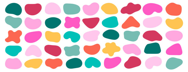 Amoeba blob shape vector illustration set