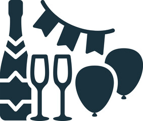 Party icon. Monochrome simple sign from entertainment collection. Party icon for logo, templates, web design and infographics.