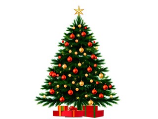 christmas tree with gifts,  Generative AI