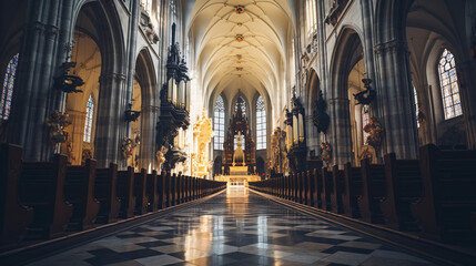 Inside view of Prague cathedral