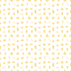 Seamless Halloween pattern. Doodle Halloween background