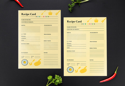 Recipe Card Design Template