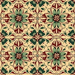 Seamless pattern, tileable old Christmas holiday English antique country style print for wallpaper, wrapping paper, scrapbook, fabric and product design