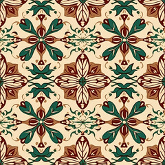 Seamless pattern, tileable old Christmas holiday English antique country style print for wallpaper, wrapping paper, scrapbook, fabric and product design