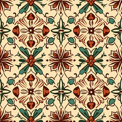 Seamless pattern, tileable old Christmas holiday English antique country style print for wallpaper, wrapping paper, scrapbook, fabric and product design