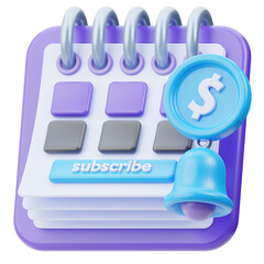 subscription time 3d icon design