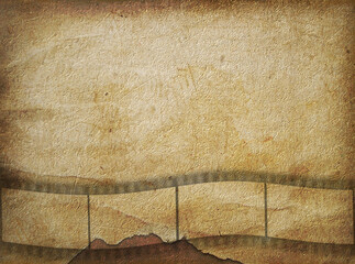 Old paper in grunge style with  filmstrip