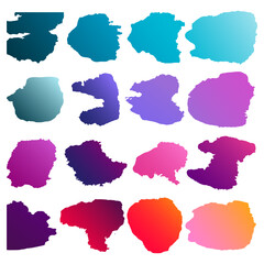 Set pastel neon brushstrokes background vector illustration.Trendy modern graphic design banner story post, social media, event poster, greeting card, celebration, flyer, party, invitation, magazine