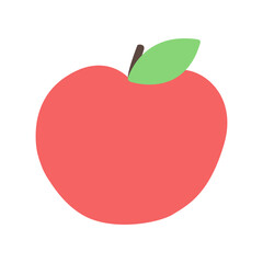 Red apple illustration, simple clip art