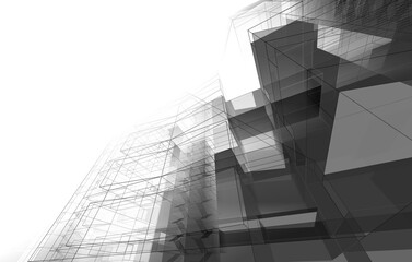 Architectural background 3d rendering 3d illustration