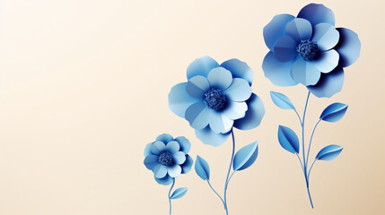 Mothers day concept with blue flowers over pastel background