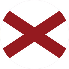 Circle badge flag of US federal state of Alabama