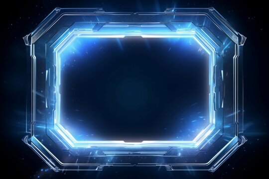 Blue game frame avatar space light. Generate Ai