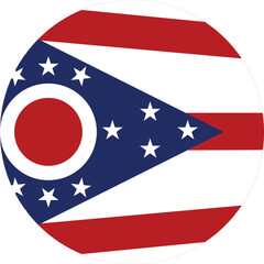 Circle badge flag of US federal state of Ohio