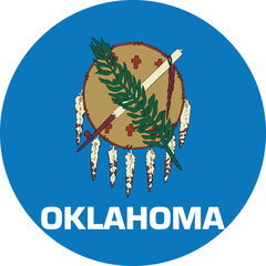 Circle badge flag of US federal state of Oklahoma