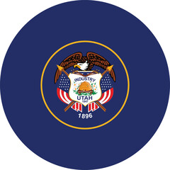 Circle badge flag of US federal state of Utah