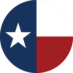 Circle badge flag of US federal state of Texas