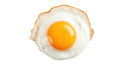 fried egg isolated on white background Top view