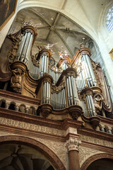Organ pipe in a church in France