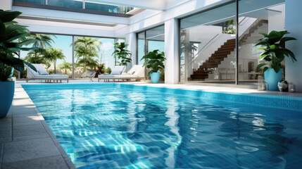 Obraz na płótnie Canvas swimming pool in hotel