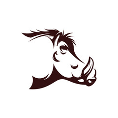 Wild Boar Head vector illustration design. Wild Boar logo design Template.