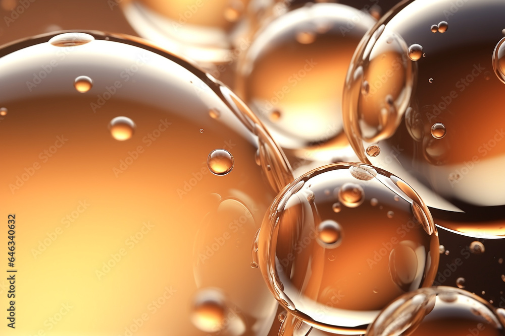 Poster close up of water with bubbles for cosmetic background.created with generative ai technology.