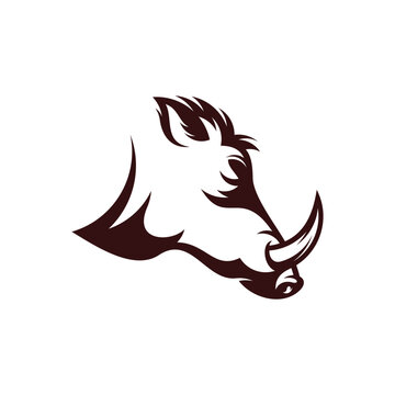 recommend clip art: Wild Boar Head vector illustration design. Wild Boar logo design Template.