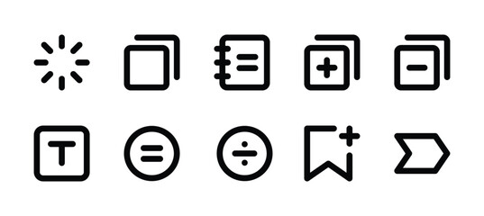 Bold line icons set for User interface.