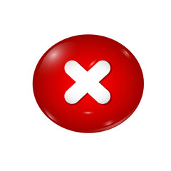 Obraz premium red button with a cross