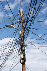 Electric wiring in Prizren, Kosovo.