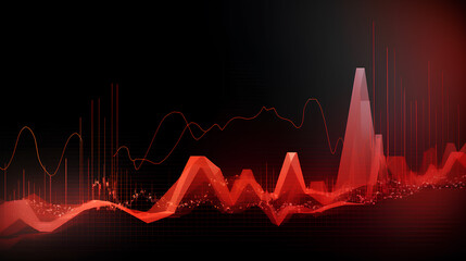 株価チャートのイメージ画像（赤） Generative AI