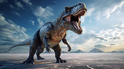 tyrannosaurus rex dinosaur 3d render. Generative Ai
