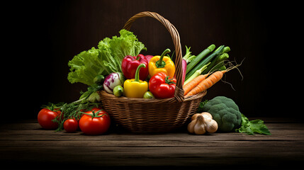 basket with vegetables. Generative Ai