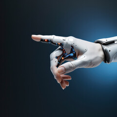 robot hand with index finger pointing.