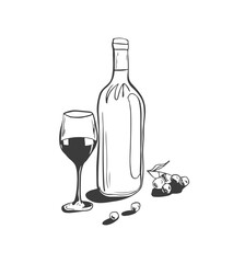 Vector modern art poster. Aesthetic minimalist style. Hand drawn illustration.