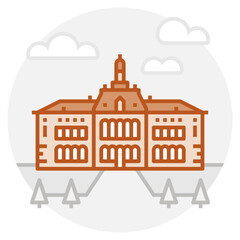 Naklejka premium Kuopio City Hall. Landmark building of Kuopio, the 8th largest city of Finland.