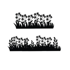 vector border of grass realistic style