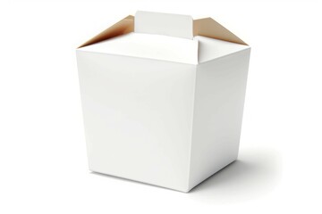 White chinese food empty box. Generate Ai