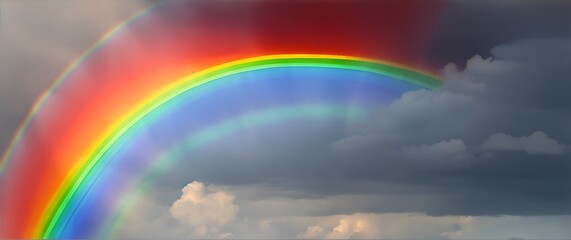 A rainbow on a cloudy sky from Generative AI