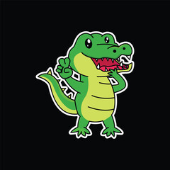 Fototapeta premium Cute Crocodile Cartoon Vector Animal Design Template
