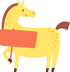 Horse Holding Blank Banner