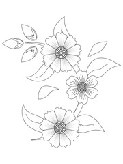 A black and white outline adult flower page.