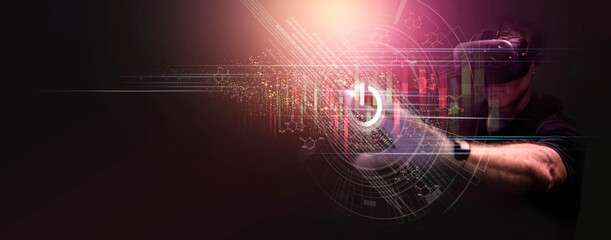 DNA holograms concept of new ideas with Digital Virtual analysis chromosome DNA test of human in situations disease COVID-19 virus on hands in 3D illustration. ElemeProject Mars at National Geographic