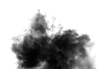 Biały dym, jasna chmura, na czarnym tle
