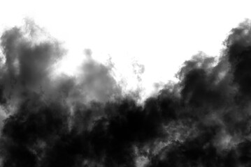 Biały dym, jasna chmura, na czarnym tle © markstudio2008