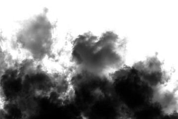 Biały dym, jasna chmura, na czarnym tle © markstudio2008