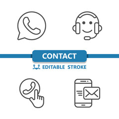 Contact Us, Contact Icons. Call Center, Customer Service Vector Icon